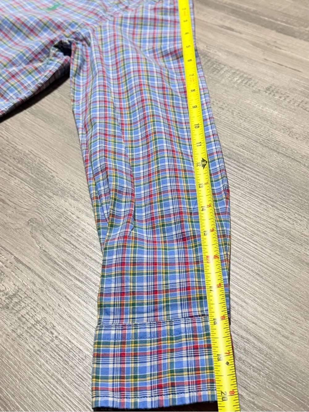 Ralph Lauren Boys Plaid Button Down Shirt Size Medium 10-12 Long Sleeve Stretch